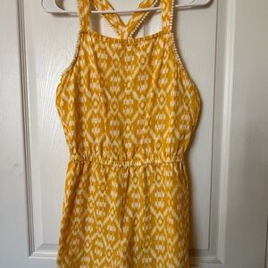 Old Navy Yellow Patterned Sleeveless Romper XL 14